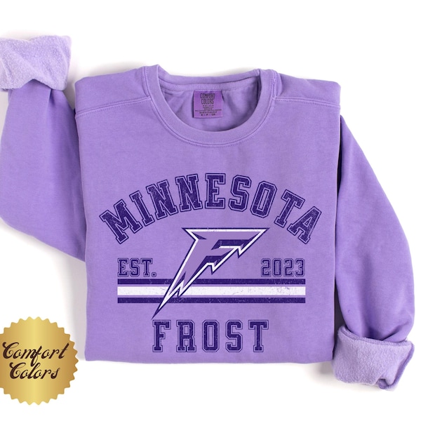 Camiseta vintage de hockey PWHL Minnesota Frost de Comfort Colors®, sudadera de regalo para fanáticos de la PWHL