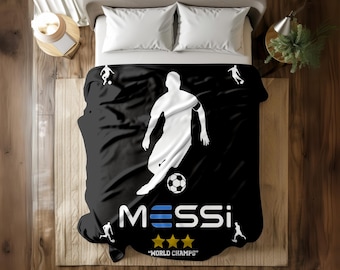 Messi Soccer Blanket: Plush Fleece Throw for Fans
