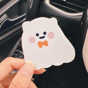 Starry Forest Halloween Cute Ghost Vinyl Sticker 1 pc/pack, Cute Kawaii Spooky Sticker set for laptop, Water Bottle, Kindle, waterproof