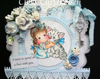 Magnolia Tilda Love Card - OOAK