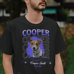 Custom Pet Vintage Shirt - Custom Dog Shirt, Dog Lover T-Shirt, Retro 90&#39;s Graphic T-Shirt, Personalized Shirt, Pet Face Shirt