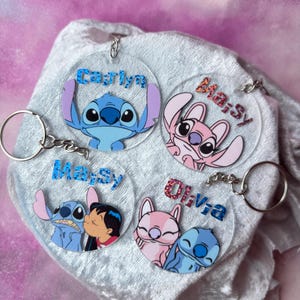 Lilo and stitch personalised disney keyrings- stitch, Disney stitch, stitch party, stitch gift, stitch fan, Ohana