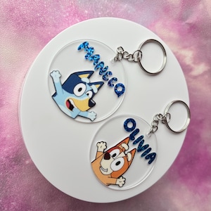 Bluey/bingo personalised Keyrings- Bluey gift, Bluey party