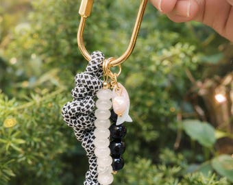 Unique Back Keychains – Vibrant Glass & Ceramic Beads, Gold Fixtures, Paracord Touch, Customizable Gift