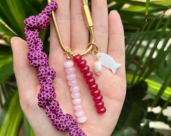 Colorful Handmade Glass & Pearl Keychain – Customizable Bag Charm for Stylish Accessories