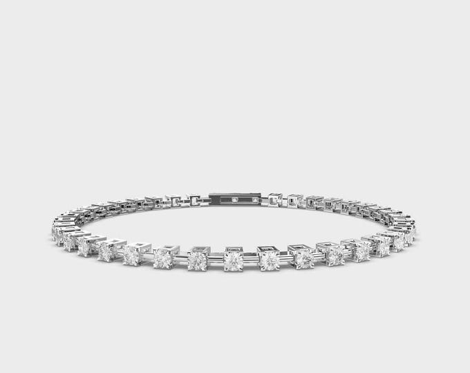 14Kt Gold Tennis Bracelet | 2 Carat Lab Diamonds, Wedding Jewelry