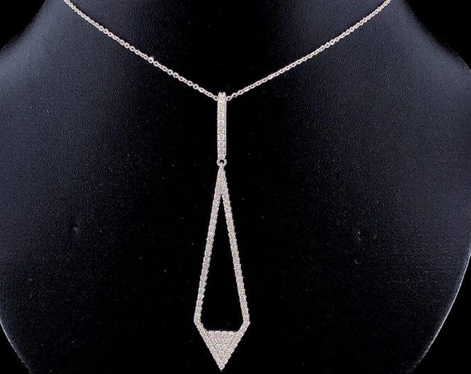 Natural Diamond Pendant: 0.70 Carat, VS1, HI Color, 14k Gold