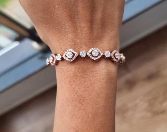 18K Gold Lab Diamond Tennis Bracelet - 2.40 Carat Charm Bracelet