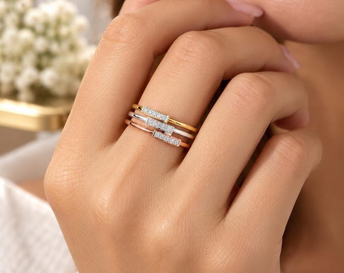 14K Gold Lab Grown Diamond Eternity Band - Multi-Color Wedding Ring.  Anniversary Gift/ Promise Ring