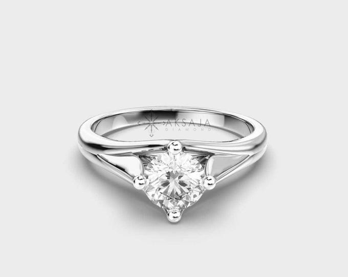 0.50 Ct Lab Grown Diamond Engagement Ring • 14K Gold • DEF Color VVS–VS •