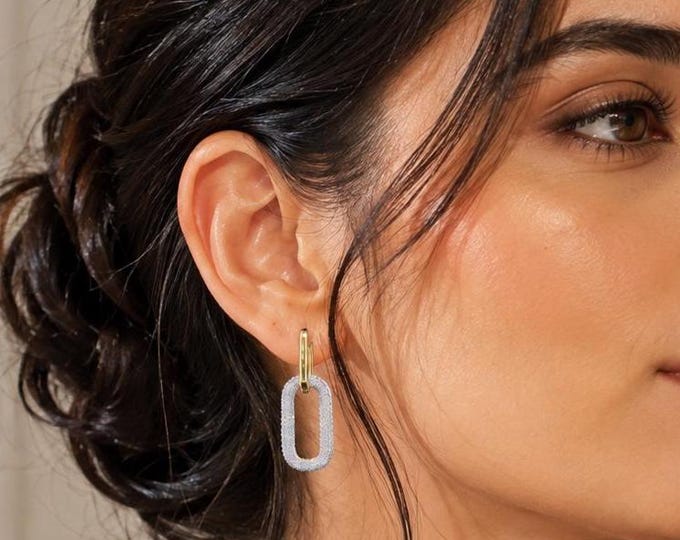 1.60 CT Lab Grown Diamond Dangle Earrings | Elegant 14K Gold Drop Style