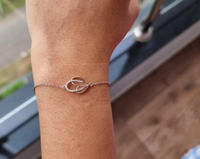 18K Gold Diamond Bracelet: Dainty Natural G-H VS Diamond Jewelry