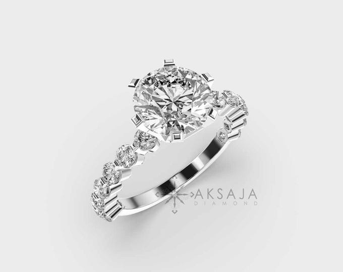 14K Gold Solitaire Engagement Ring with 0.20 Ct Lab Grown Diamond •
