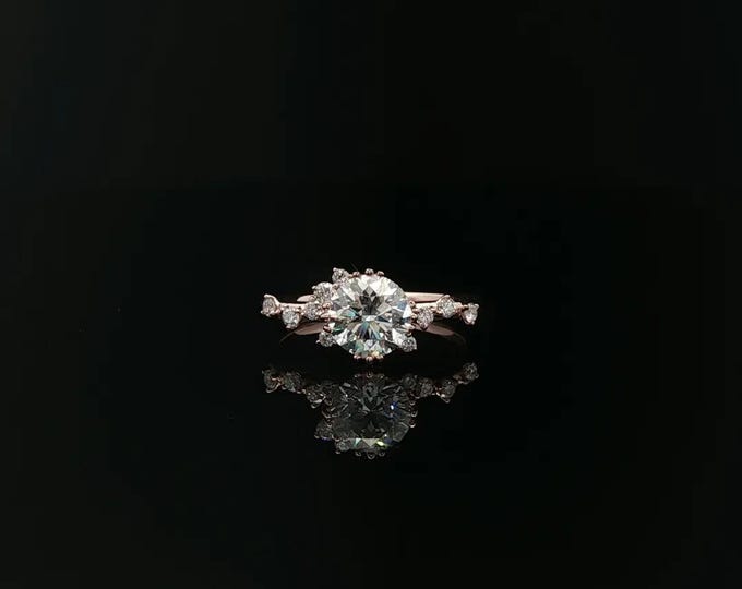 IGI Certified 1.Ct Round Lab Grown Diamond Ring | DEF Color VVS Clarity | 14K