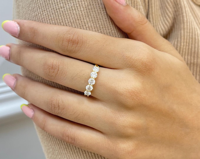 14K Yellow Gold Braided Diamond Ring | Micro Pave DEF VVS Diamonds | Handcrafted Stackable Ring