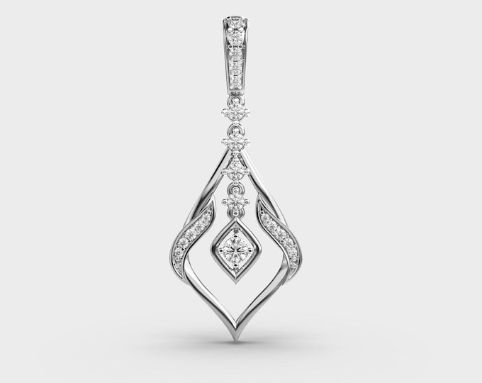 14K Solid Gold Pendant with 0.40 Carat Lab Grown Diamond | Ideal Birthday Gift