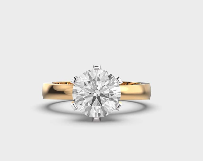 IGI Certified 1 Carat Lab Grown Diamond Engagement Ring, 14k Yellow Gold