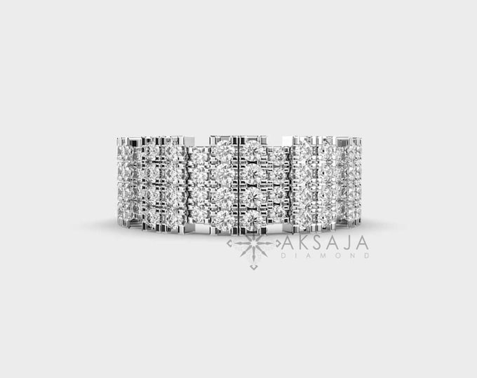 1.10 Carat Lab Ring | 14K White Gold Halo Engagement Ring | Sparkling 64 Diamond Accents |