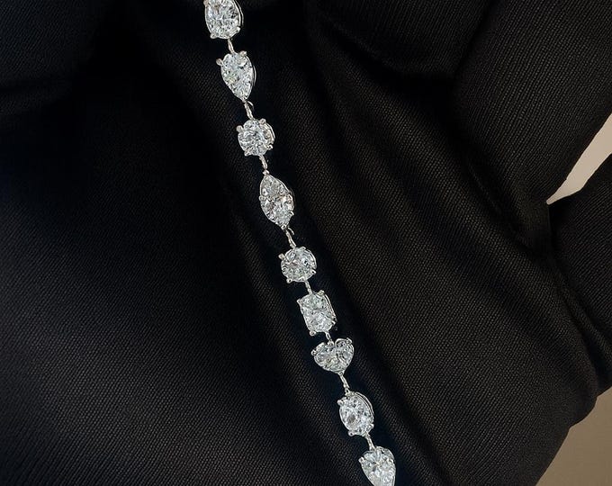 7ct Lab Grown Diamond Tennis Bracelet: D-E VVS, 14k Gold Chain, 6 Inch