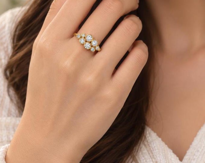 14k Solid Gold Lab Grown Diamond Ring | Modern Engagement Design