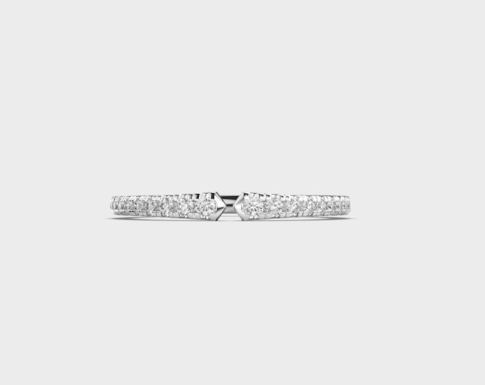 14K White Gold Minimalist Ring with 0.20 Carat Lab Grown Diamond