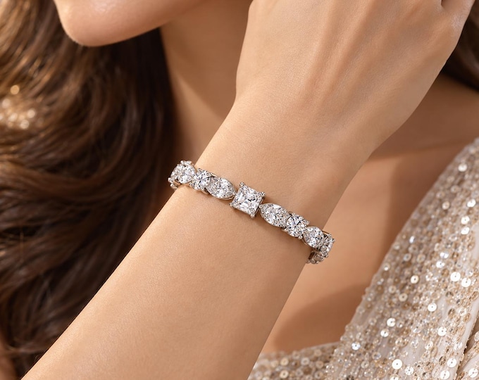 Elegant Handmade White Gold Diamond Bracelet - 3.29 CTW Sparkle