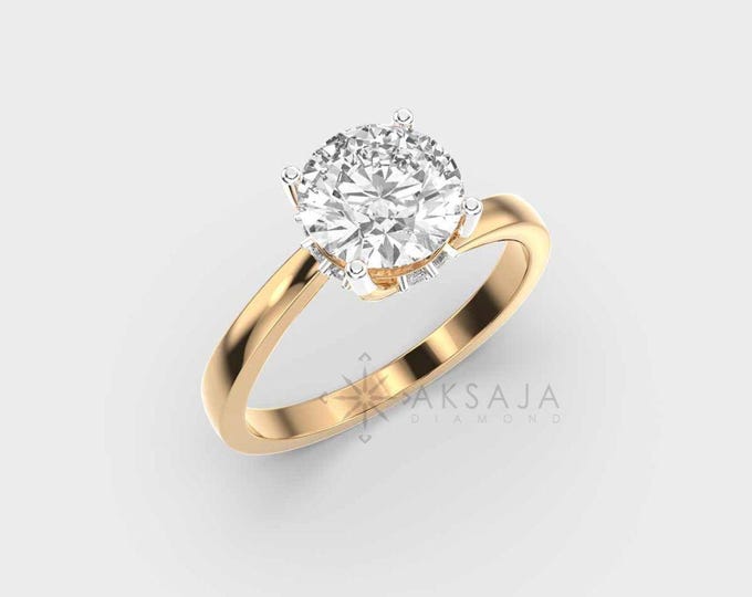 1.00 Carat Round Lab Grown Diamond Solitaire in 14K White Gold