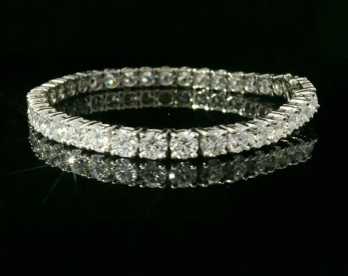 Round Cut 0.30ct Each Diamond Bracelet 14K Gold DEF VVS Lab Grown Tennis Bracelet