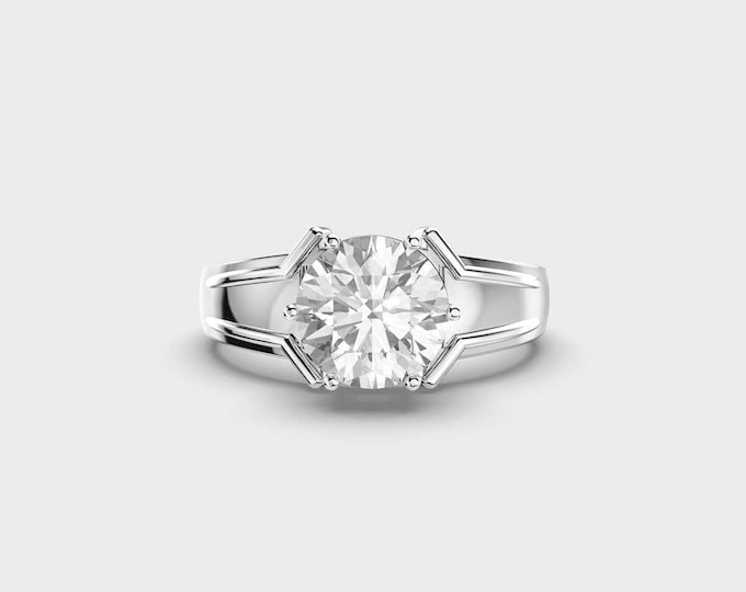 IGI Certified 1 CT Round Lab Diamond Solitaire Engagement Ring