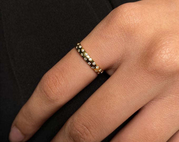 Sparkle Diamond Ring | 14K Gold Band | Lab Grown Diamond | DEF Color VS1 .