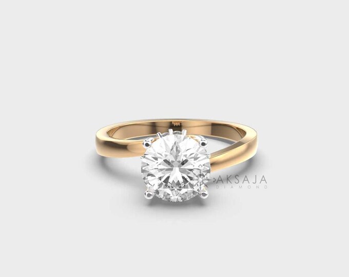 IGI Certified 1.00 Carat Lab Grown Diamond Ring: 14K Gold VS1 Solitaire
