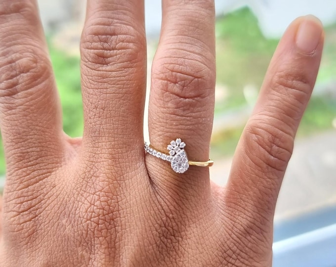 14K Gold Diamond Stacking Ring - 0.25ctw Sparkling Diamond Band