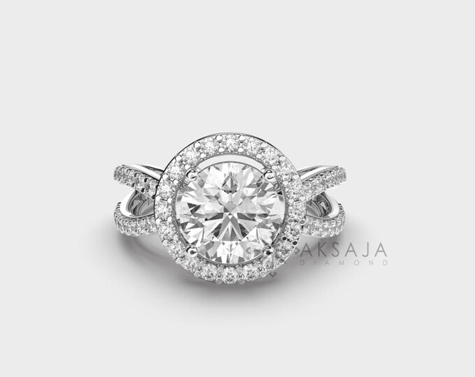 1 Carat Lab Diamond Ring: 14Kt White Gold, VS1 Clarity