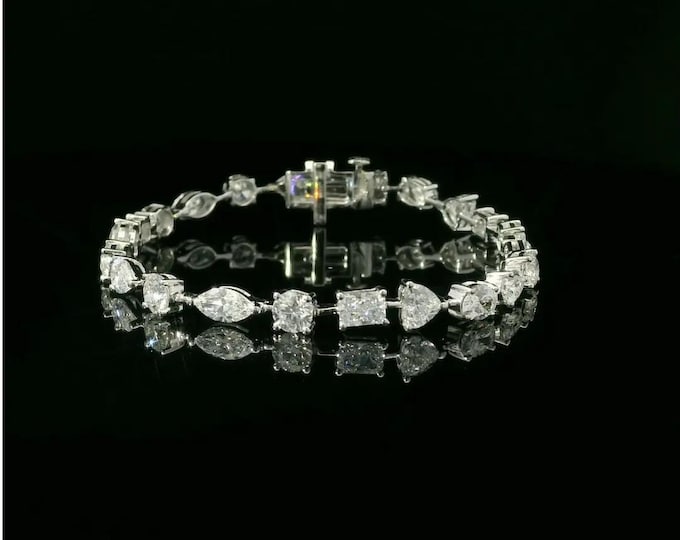 0.30 Ct Lab Grown Diamond Bracelet DEF VVS | 14K Gold Minimalist Tennis Bracelet |