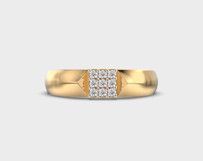 Men's Lab Grown Diamond Engagement Ring | Unique Wedding Band