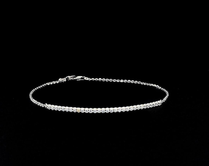 14K White Gold Wedding Bracelet with 0.50 CT Lab Grown Diamonds - Timeless Elegance