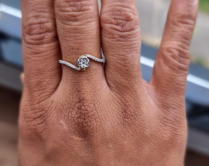14K Gold Diamond Stacking Ring: 0.28 ct Natural Diamond Fine Jewelry
