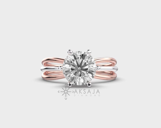 1 Ct Lab Grown Diamond Ring in 14K Gold | Elegant Wedding Band