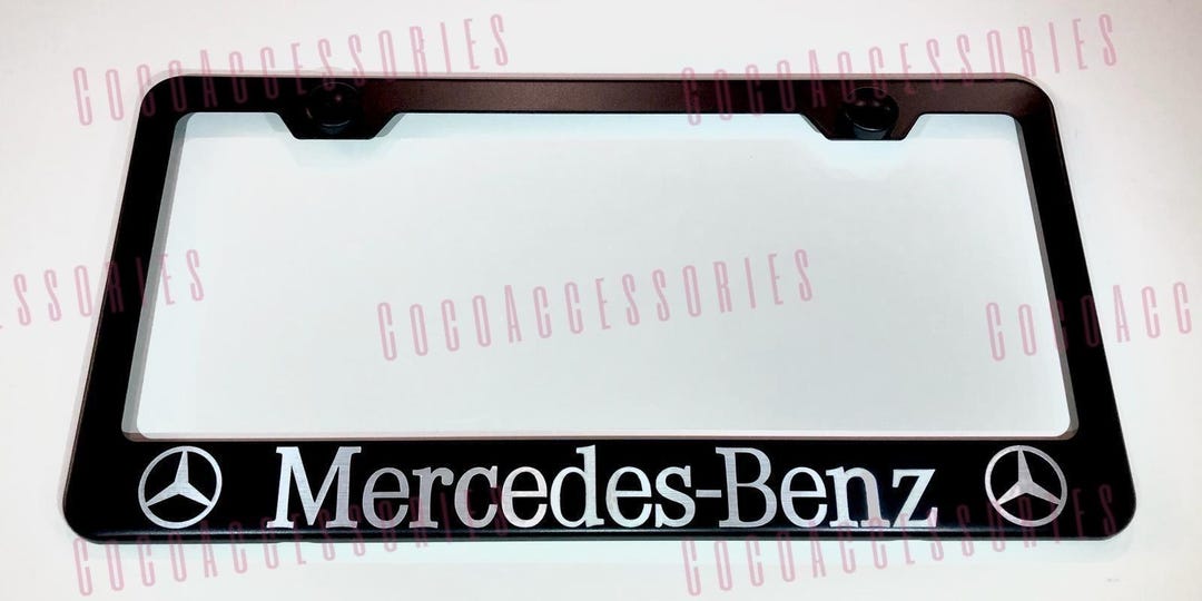 Mercedes Benz AMG Matte Black Stainless Steel License Plate Frame