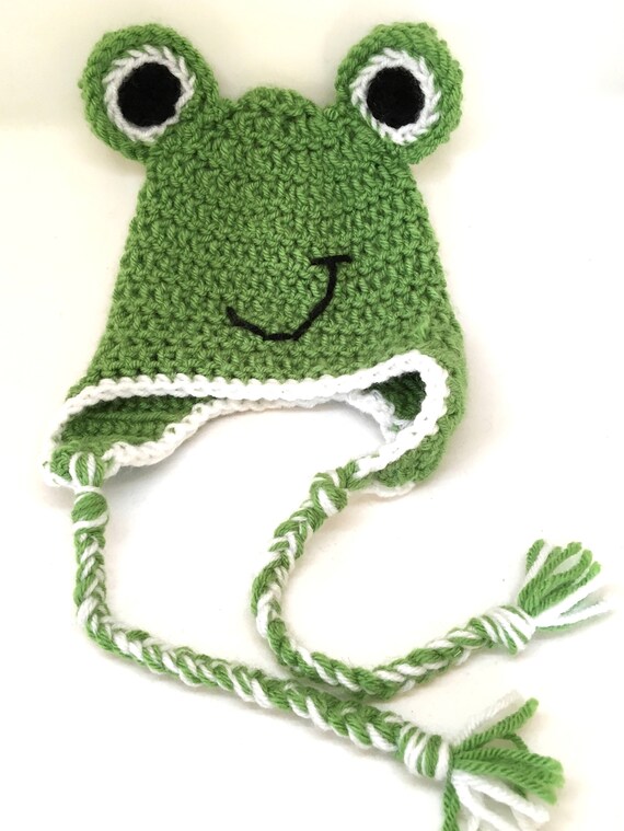 crochet frog hat