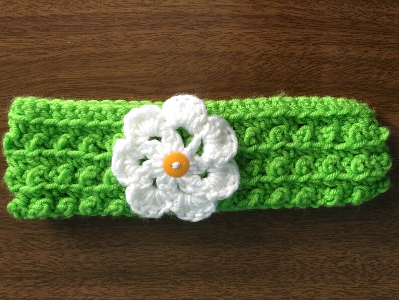 Kid/'s Green Floral Ear Warmer