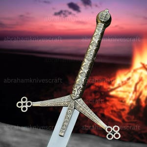 Handforged Scottish Claymore Sword: J2 Steel Medieval Viking Sword