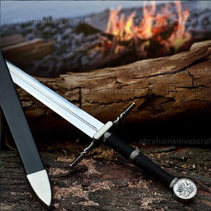 Handmade Witcher Sword Master Sword OF Geralt Of Rivia Feline Steel Silver Sword Personalized Birthday Gift for Him