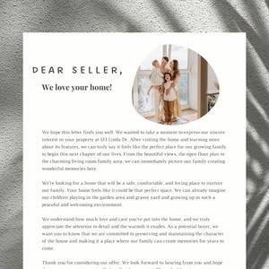 Plantilla editable de carta de oferta de vivienda - Carta personalizada para vendedor - Plantilla de Canva para compradores - Descarga instantánea