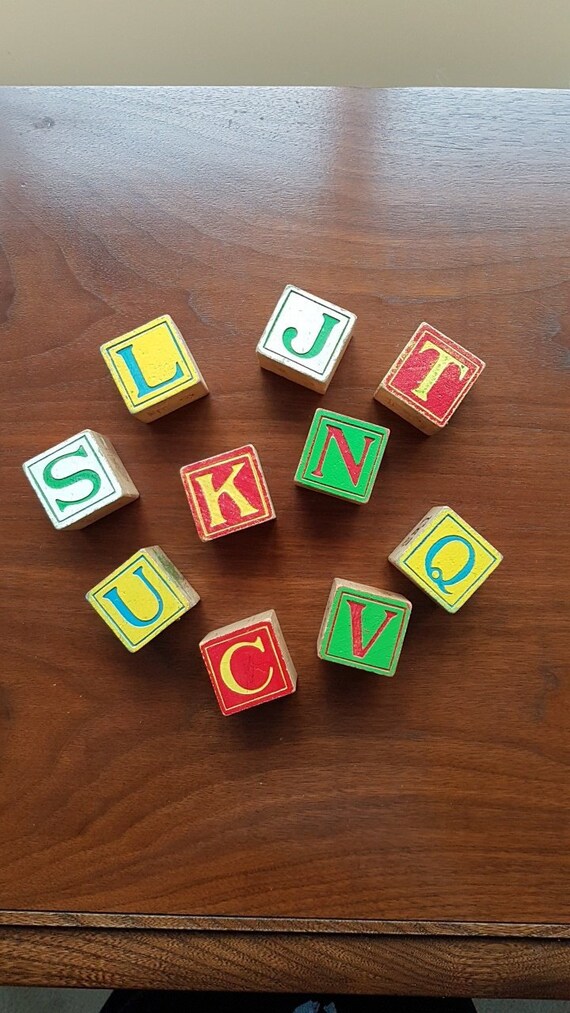 Vintage Toy Wooden Letter Blocks Children S Toys Wood Alphabet