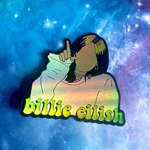 Holographic Billie Eilish Sticker, Holographic Waterproof Sticker, Holographic Sticker, Billie Eilish Sticker