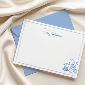 Benutzerdefiniertes Briefpapier für Babyparty-Vorlagen, Baby-Dankeskarten, personalisierte Baby-Grußkarten, niedliches Baby-Briefpapier-Set, printable Download