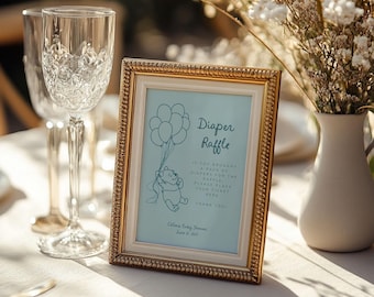 Winnie Puuh Windelgeschenk: Handgezeichnetes Babyparty-Design (Digitaler Download)