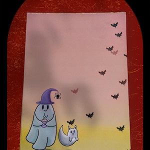 Witchy ghost & familiar notepad