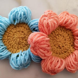Handmade Crochet Flower Coaster | Soft Yarn Drink Coaster | Cottagecore Table Decor | Set of 1–4
